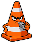 Angry Traffic Cone  Precision Cut Decal